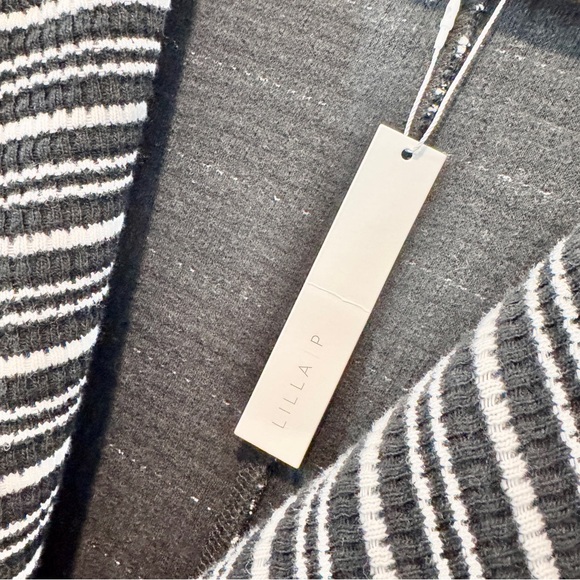 Lilla P Striped Knit Blazer L NWT Nautical Breton Jacket - Picture 4 of 12